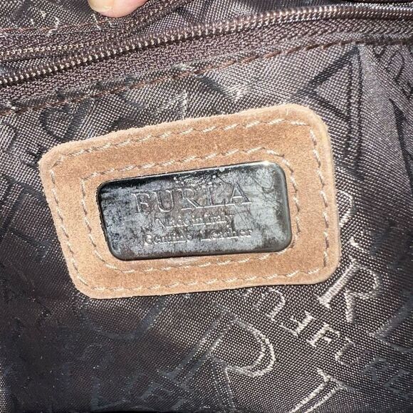 Furla Suede Bag with Braided Handles RARE - Picture 8 of 13